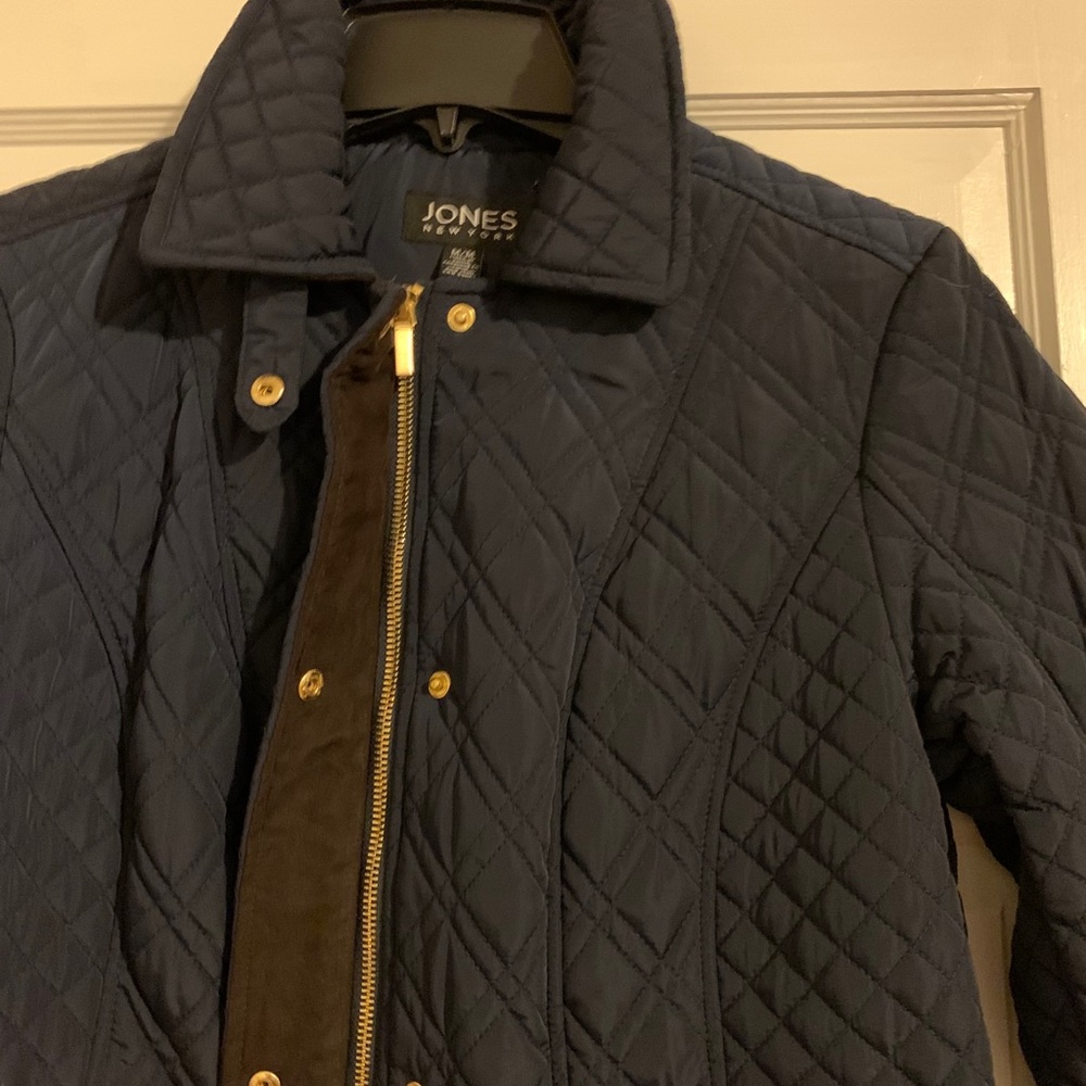 Navy Quilted Jacket - Picture 3 of 11
